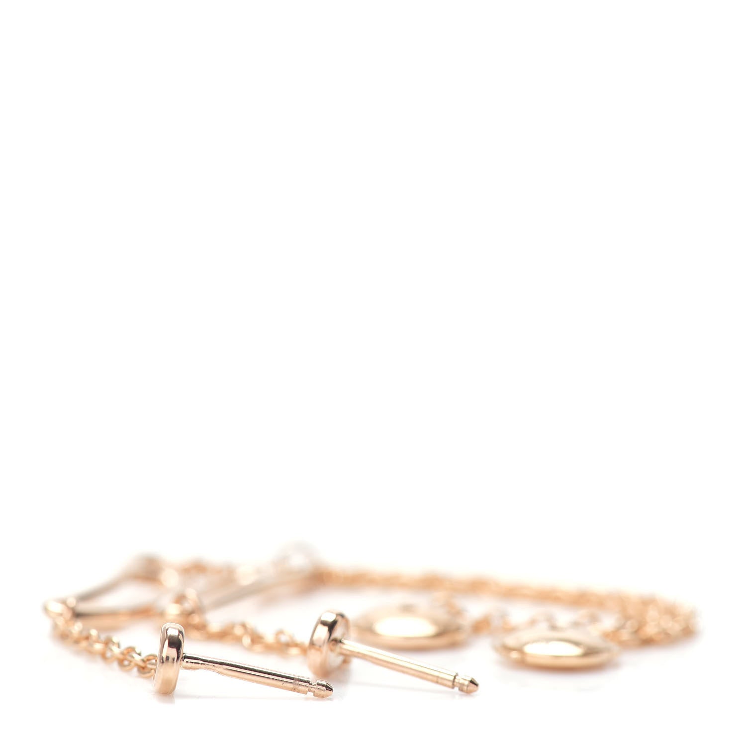 Hermes 18K Rose Gold TPM Chaine D'Ancre Punk Earrings 3 of 4