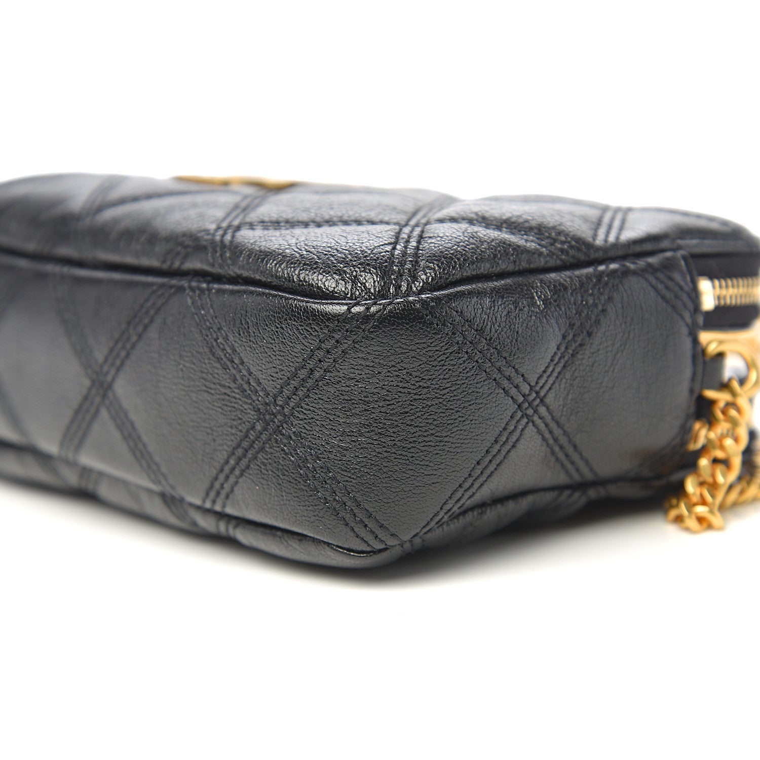 Saint Laurent Grained Lambskin Quilted Mini Becky Double Zip Bag Black 10 of 11