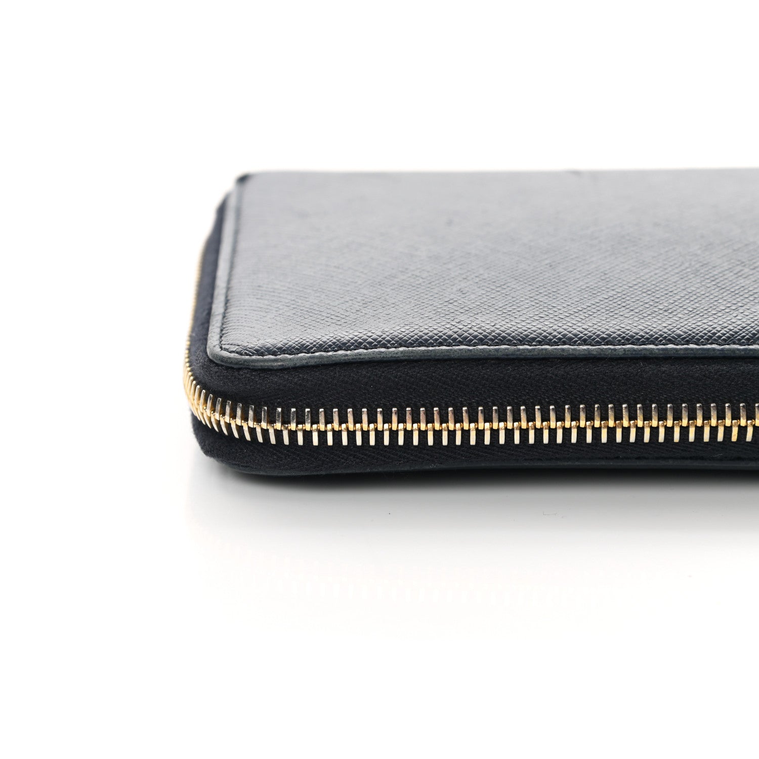 Prada Saffiano Metal Large Zip Around Travel Wallet Baltico 12 of 17
