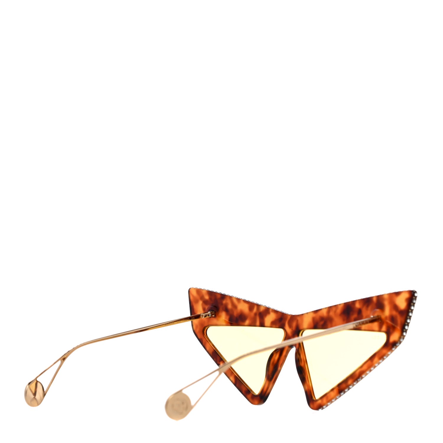 Gucci Acetate Crystal Geometric Sunglasses GG0430S Havana 3 of 6
