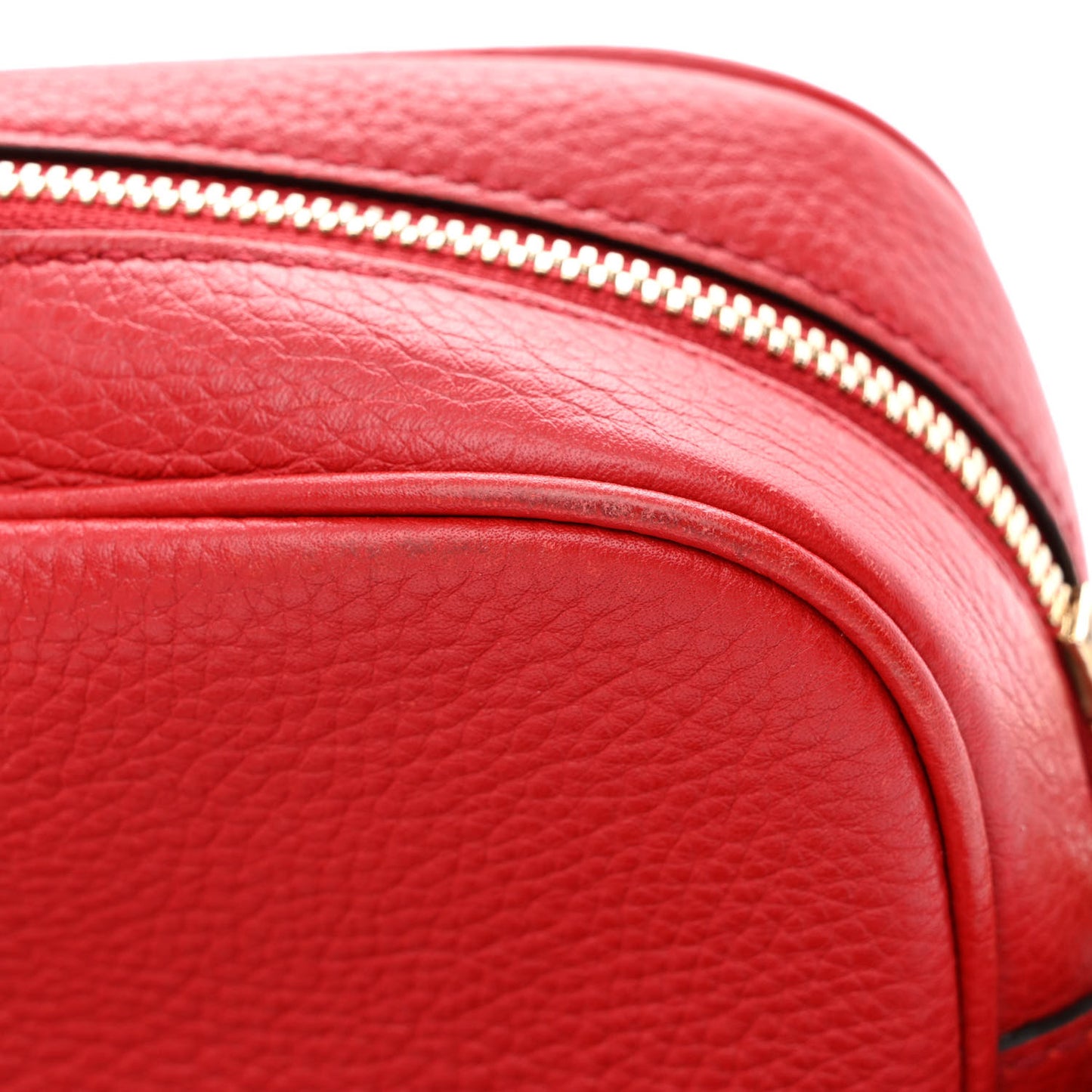 Pebbled Calfskin Small Soho Disco Bag Tabasco Red