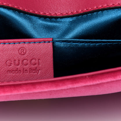 Gucci Velvet Matelasse Mini GG Marmont Shoulder Bag Light Raspberry Rose 6 of 10