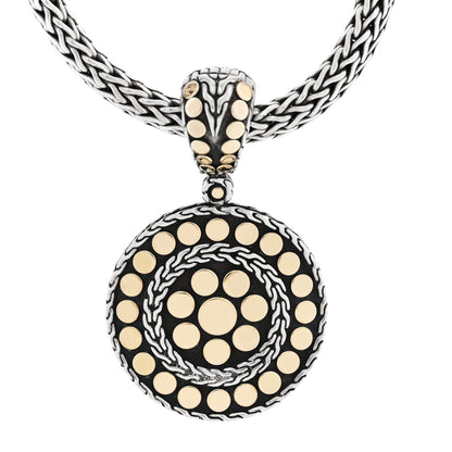 John Hardy Sterling Silver 18K Yellow Gold Dot Enhancer Pendant Necklace 4 of 6