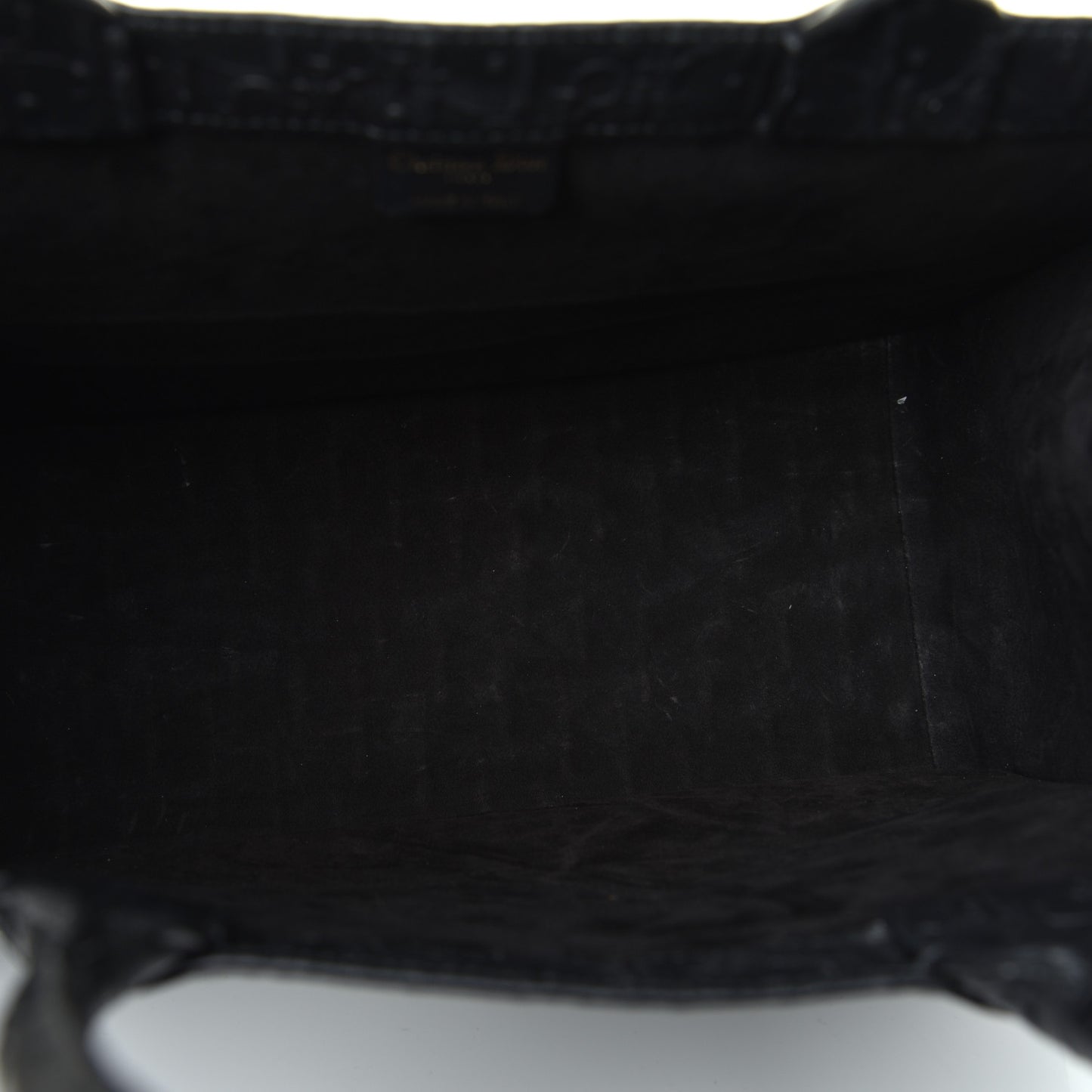 Oblique Calfskin Embossed Medium Book Tote Black