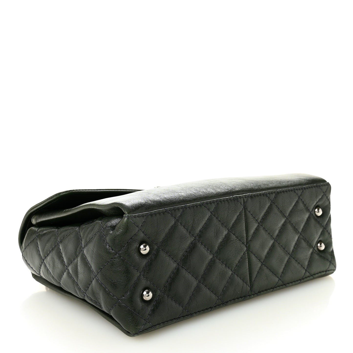 Calfskin Flap Bag Dark Green