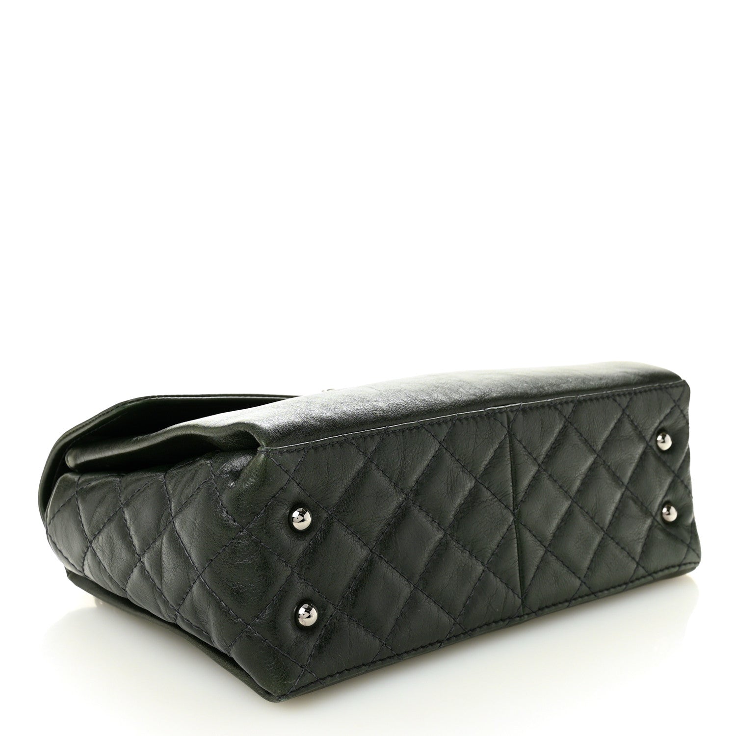 Chanel Calfskin Flap Bag Dark Green 4 of 11