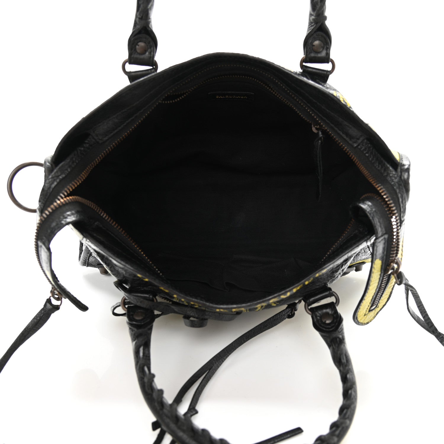 Balenciaga Agneau Graffiti Classic Hardware S City Black Yellow 4 of 9