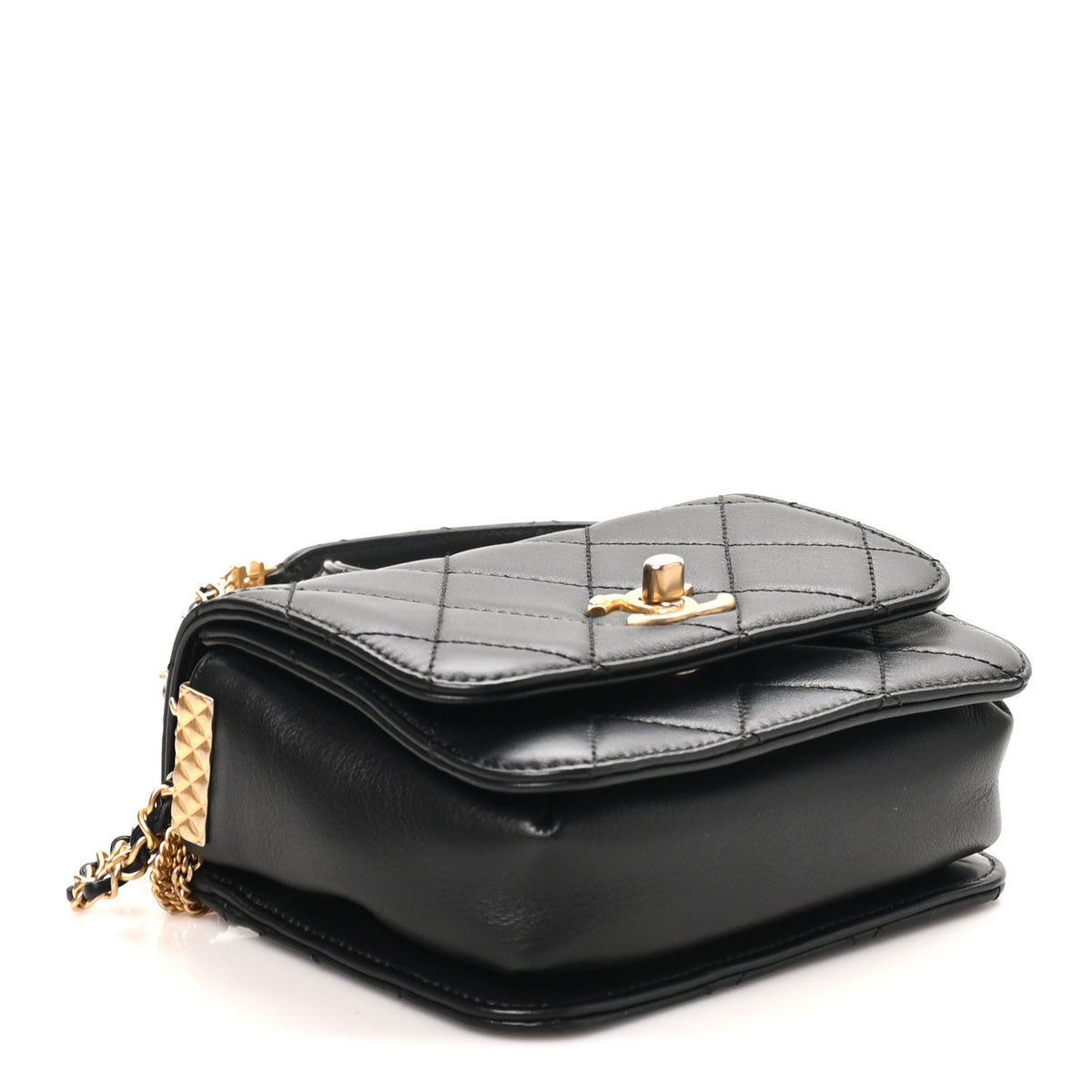 Chanel Lambskin Quilted Small Multiple Chain Flap Black 4 of 10