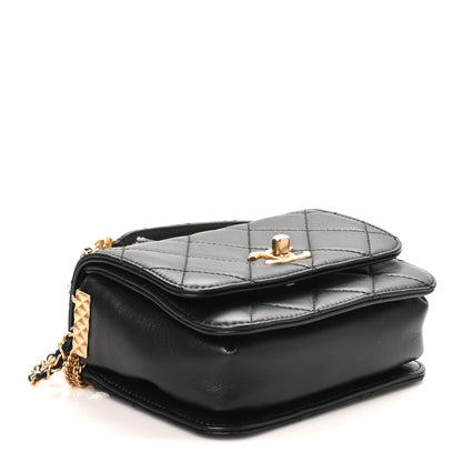 Chanel Lambskin Quilted Small Multiple Chain Flap Black 4 of 10