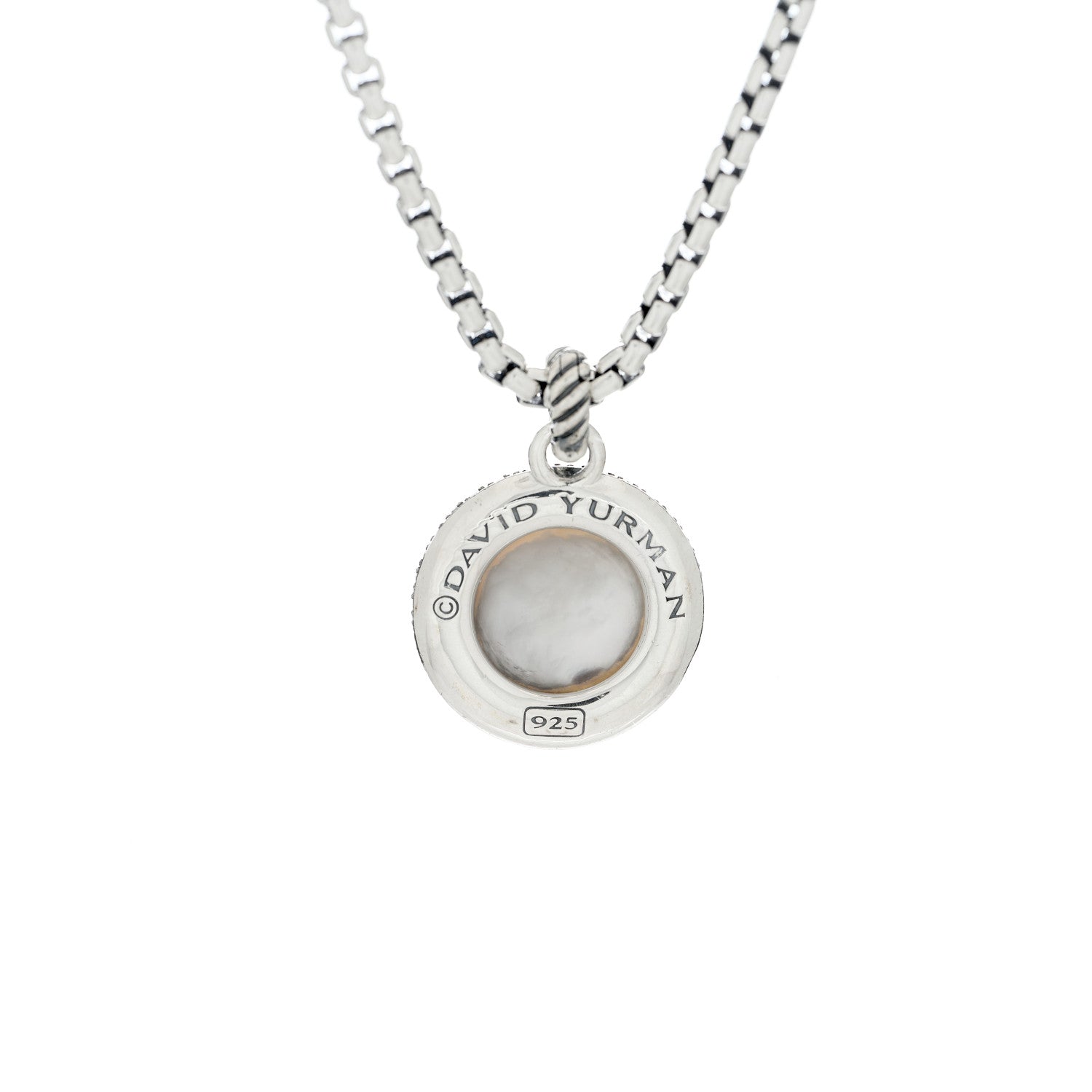 David Yurman Sterling Silver Diamond Pearl Large Cerise Pendant Necklace 3 of 3