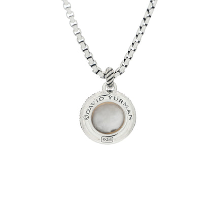 David Yurman Sterling Silver Diamond Pearl Large Cerise Pendant Necklace 3 of 3