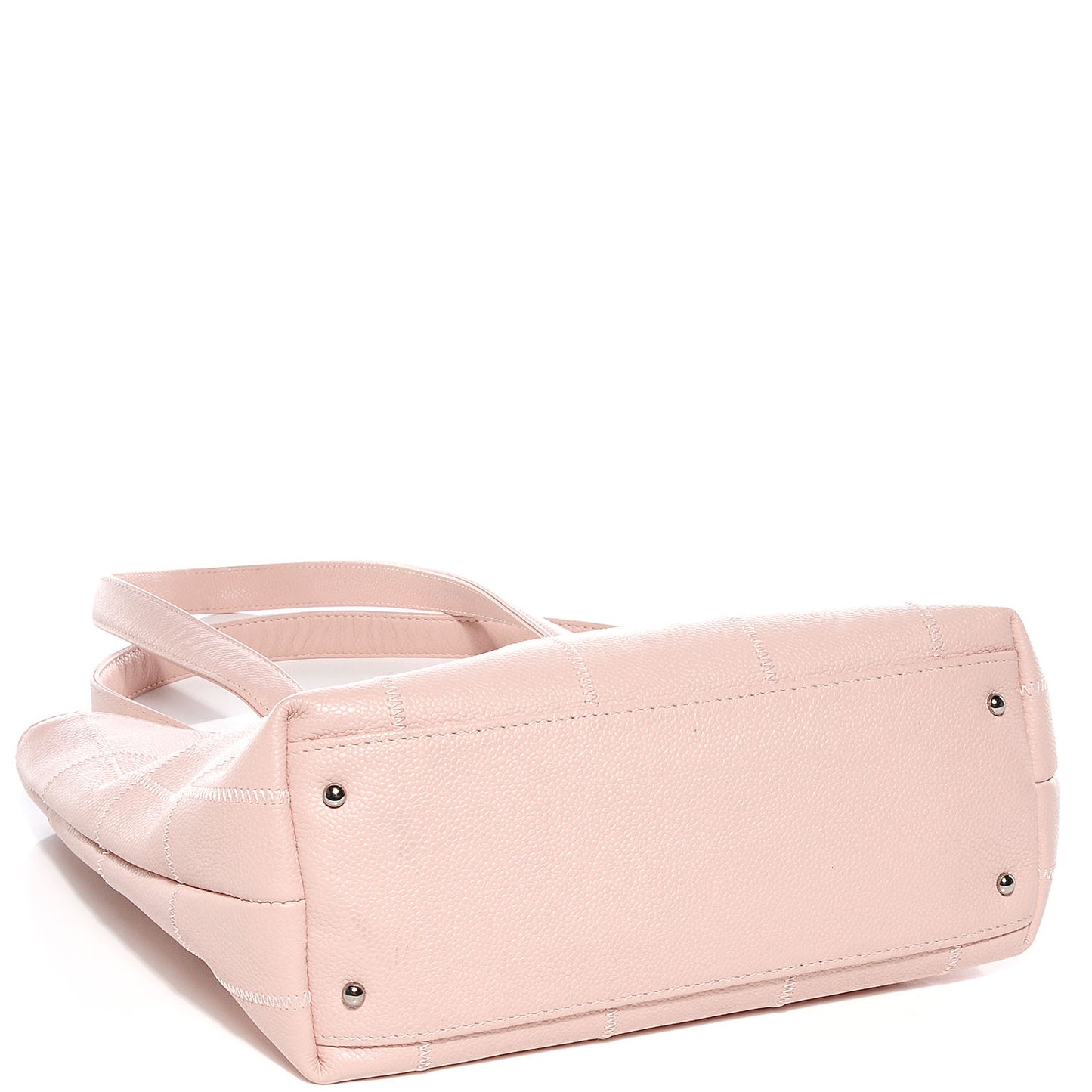 Caviar Square Stitched Tote Pink