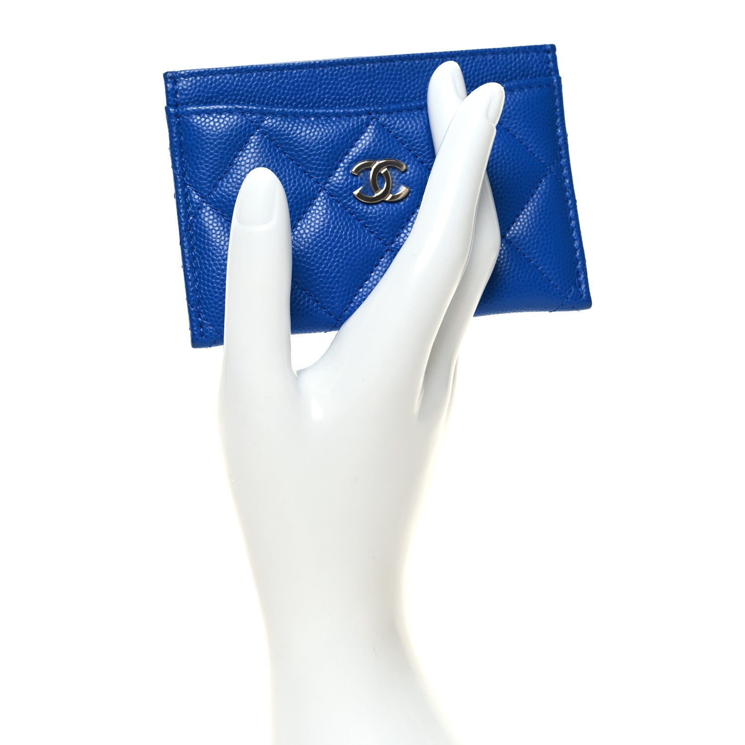 Chanel Caviar Quilted Card Holder Blue 2 of 10