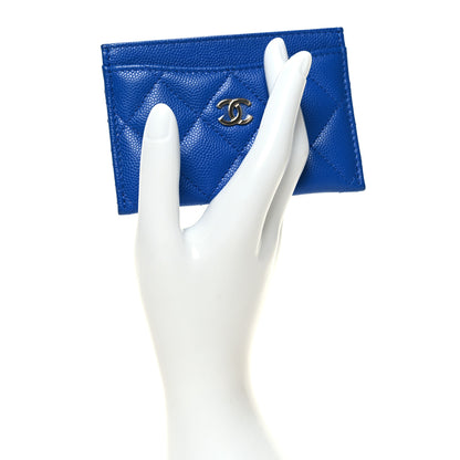 Chanel Caviar Quilted Card Holder Blue 2 of 10