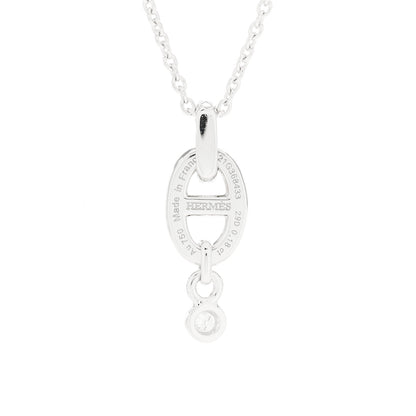 Hermes 18K White Gold Diamond PM Chaine d'Ancre Enchainee Necklace 5 of 6