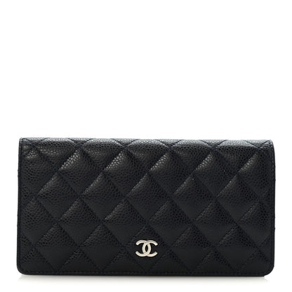 Chanel Caviar Quilted Yen Wallet Dark Blue 1 of 11