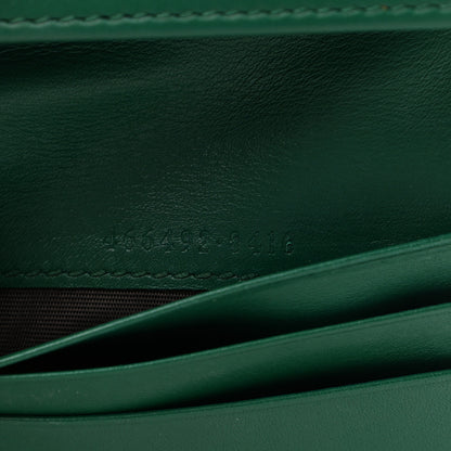 Gucci Calfskin Matelasse GG Marmont Card Case Wallet Emerald 7 of 8