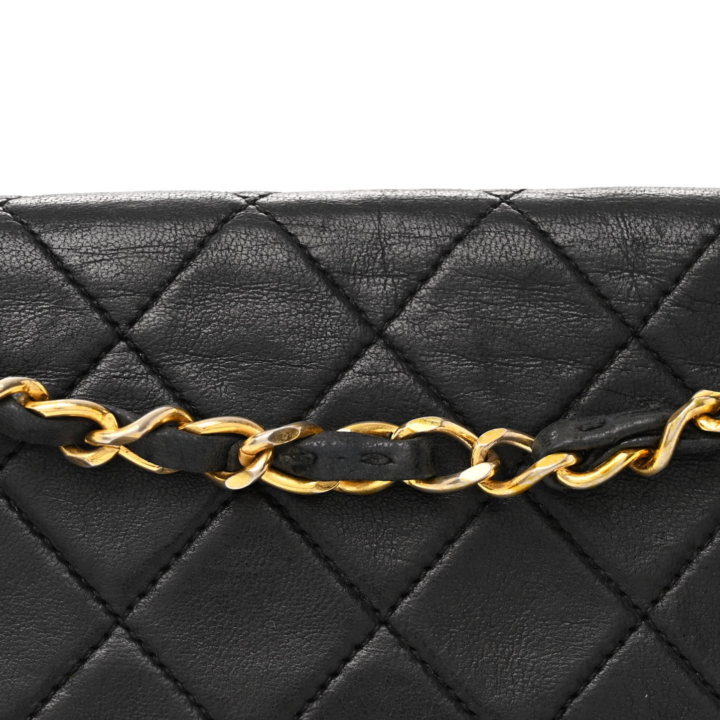 Lambskin Quilted Bi-Color Small Single Flap Black