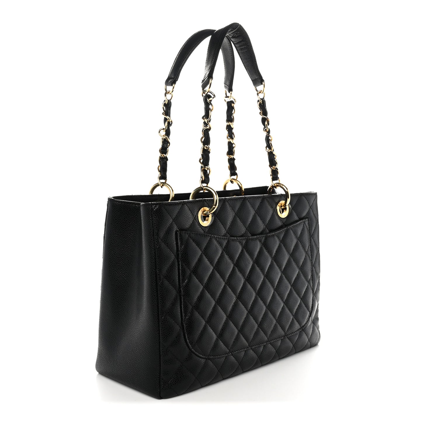 Caviar Quilted Grand Shopping Tote GST Black