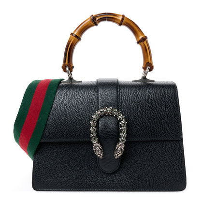 Gucci Dollar Calfskin Crystal Web Medium Dionysus Bamboo Top Handle Bag Black Black Diamond 1 of 11