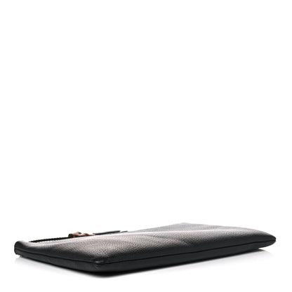 Gucci Pebbled Calfskin Large Bamboo Clutch Black 4 of 8