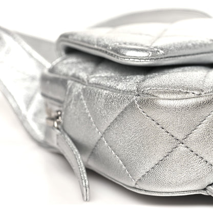 Chanel Metallic Lambskin Quilted Flap Backpack Silver 9 of 10