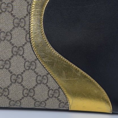 Gucci Nappa GG Supreme Monogram Medium Osiride Top Handle Bag Black Oro Vecchio Beige Ebony 14 of 19