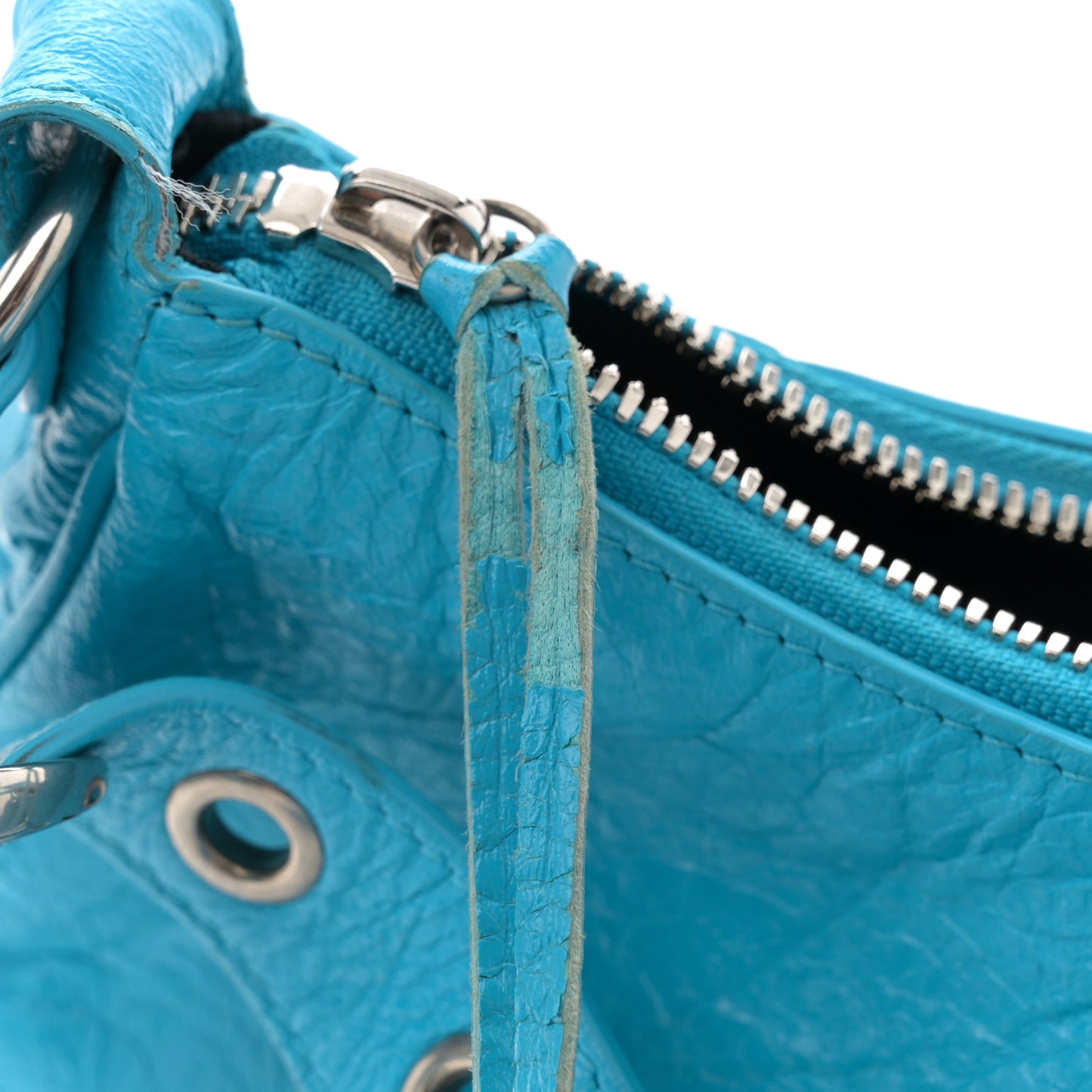 Agneau Arena Le Cagole Shoulder Bag XS Cyan