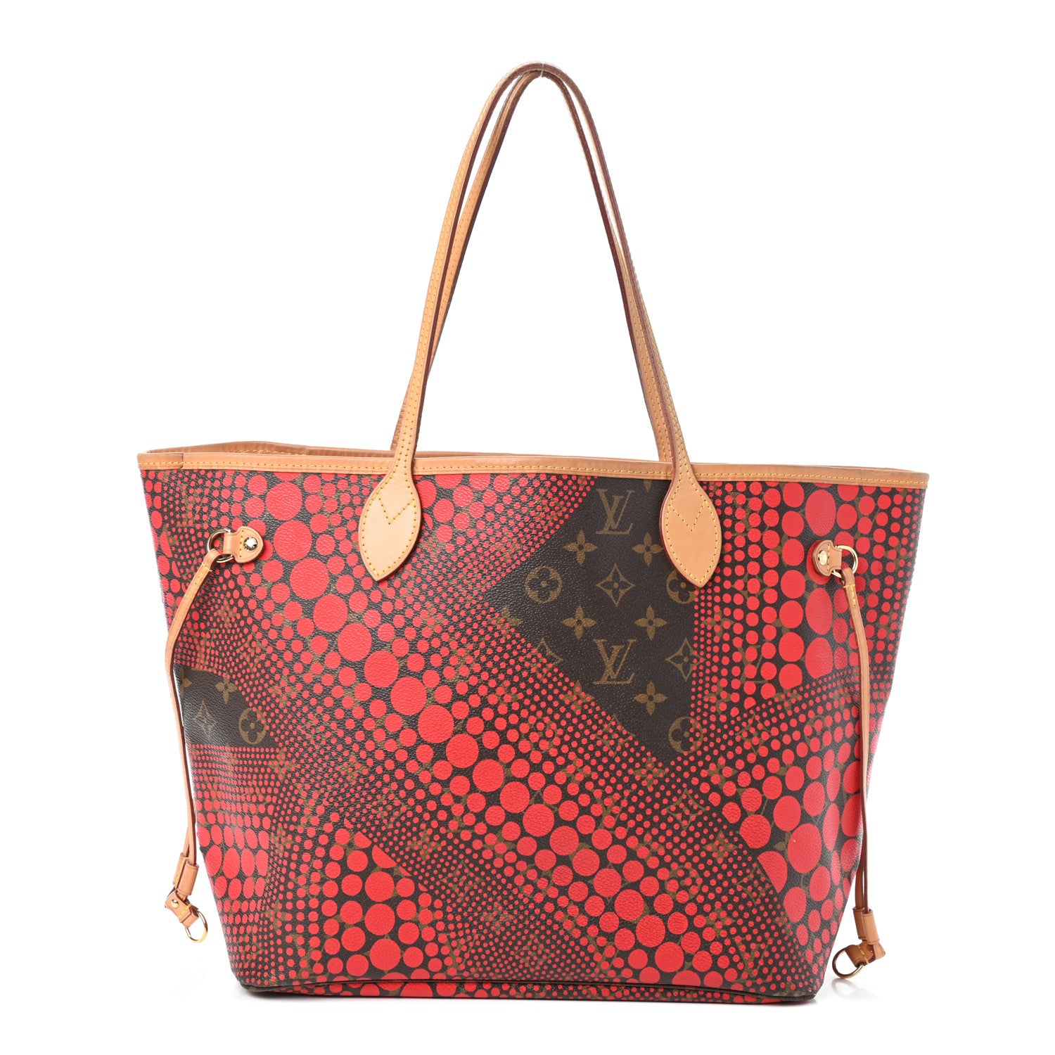 Louis Vuitton Monogram Kusama Waves Neverfull MM Red 1 of 9