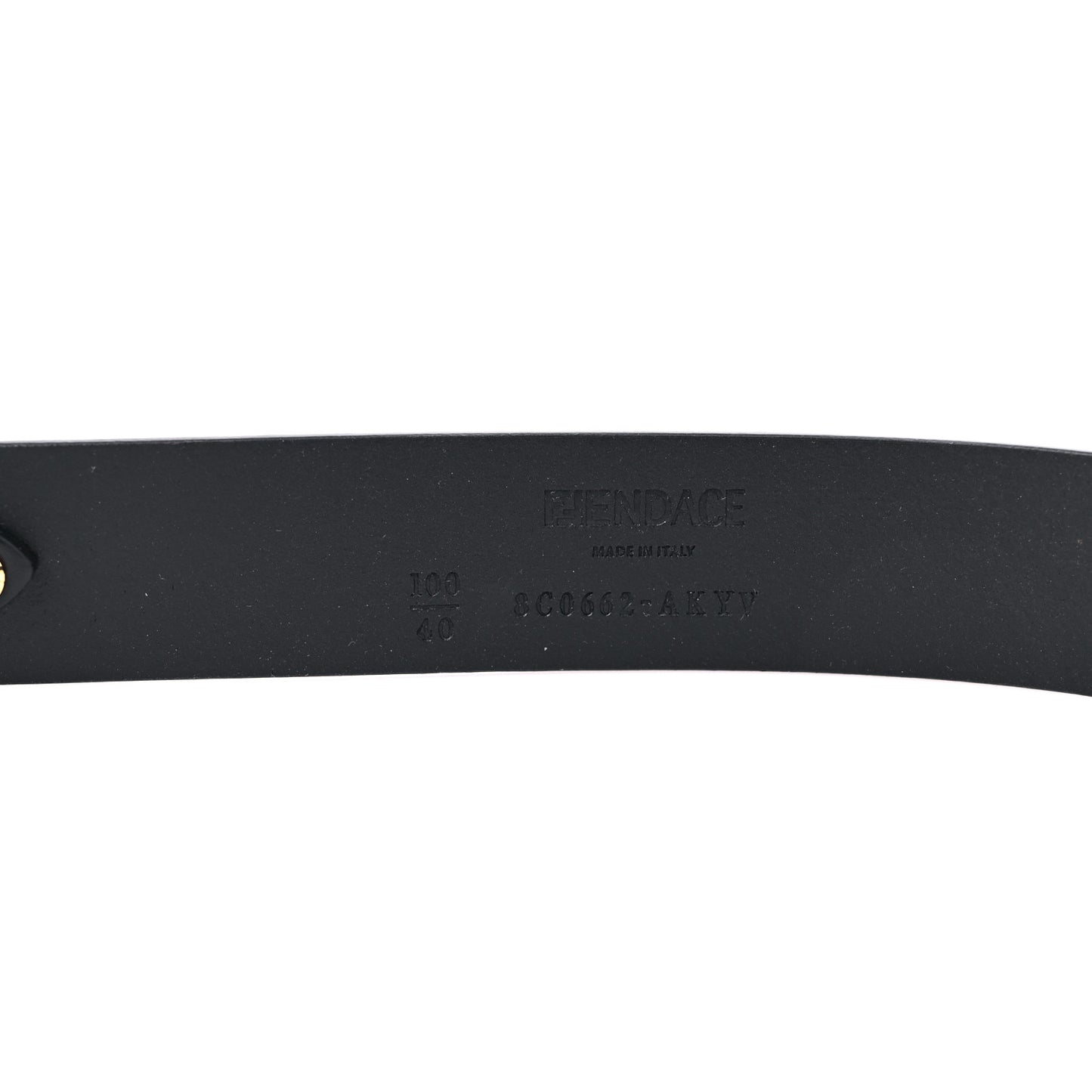 X FENDI Calfskin Fendace Logo Belt 100 40 Black