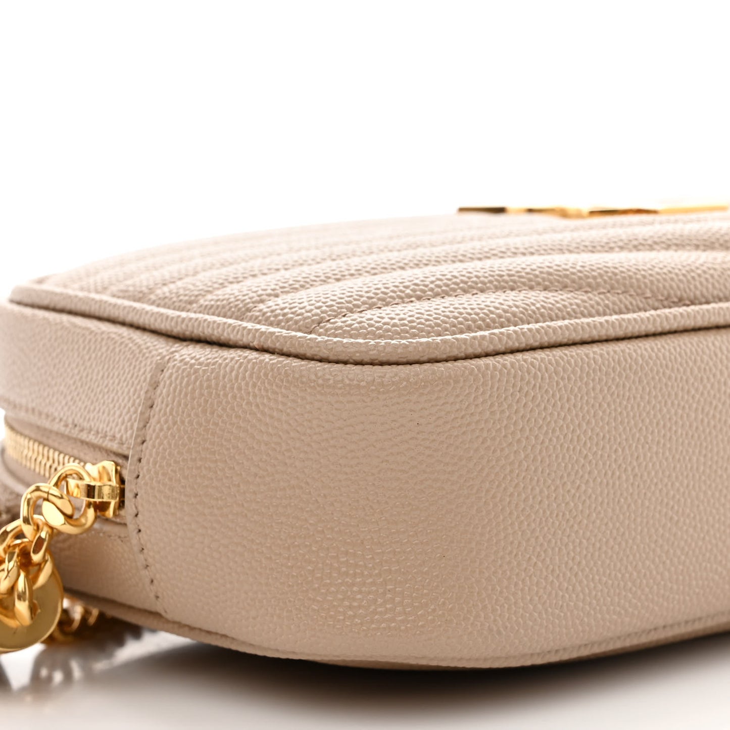 Grain De Poudre Matelasse Monogram Mini Lou Camera Bag Dark Beige