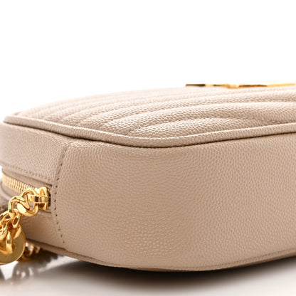 Saint Laurent Grain De Poudre Matelasse Monogram Mini Lou Camera Bag Dark Beige 9 of 11
