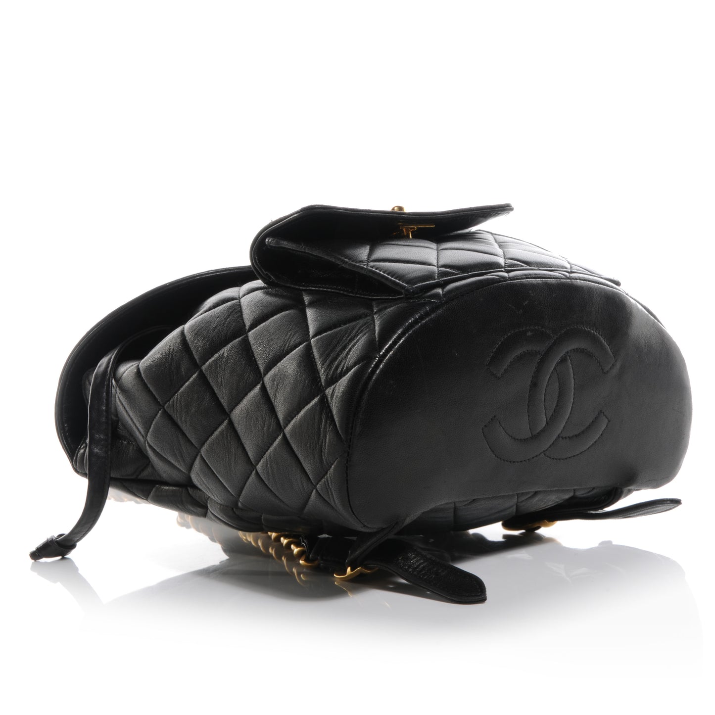 Lambskin Quilted Backpack Black