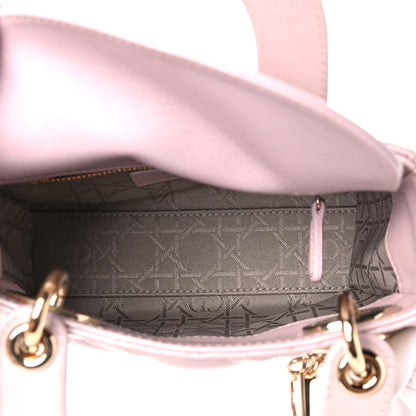 Christian Dior Metallic Lambskin Cannage Mini Lady Dior Lotus 5 of 15