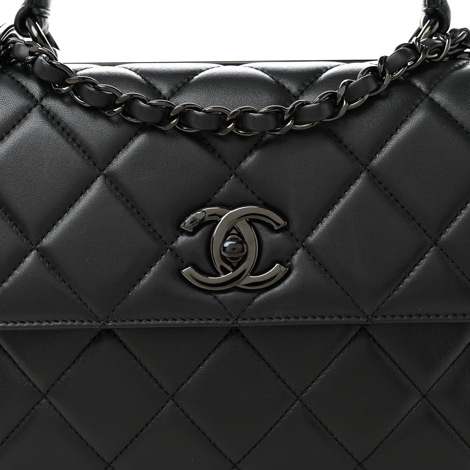 Chanel Lambskin Quilted Small Trendy CC Dual Handle Flap Bag So Black 8 of 10