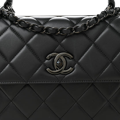 Chanel Lambskin Quilted Small Trendy CC Dual Handle Flap Bag So Black 8 of 10