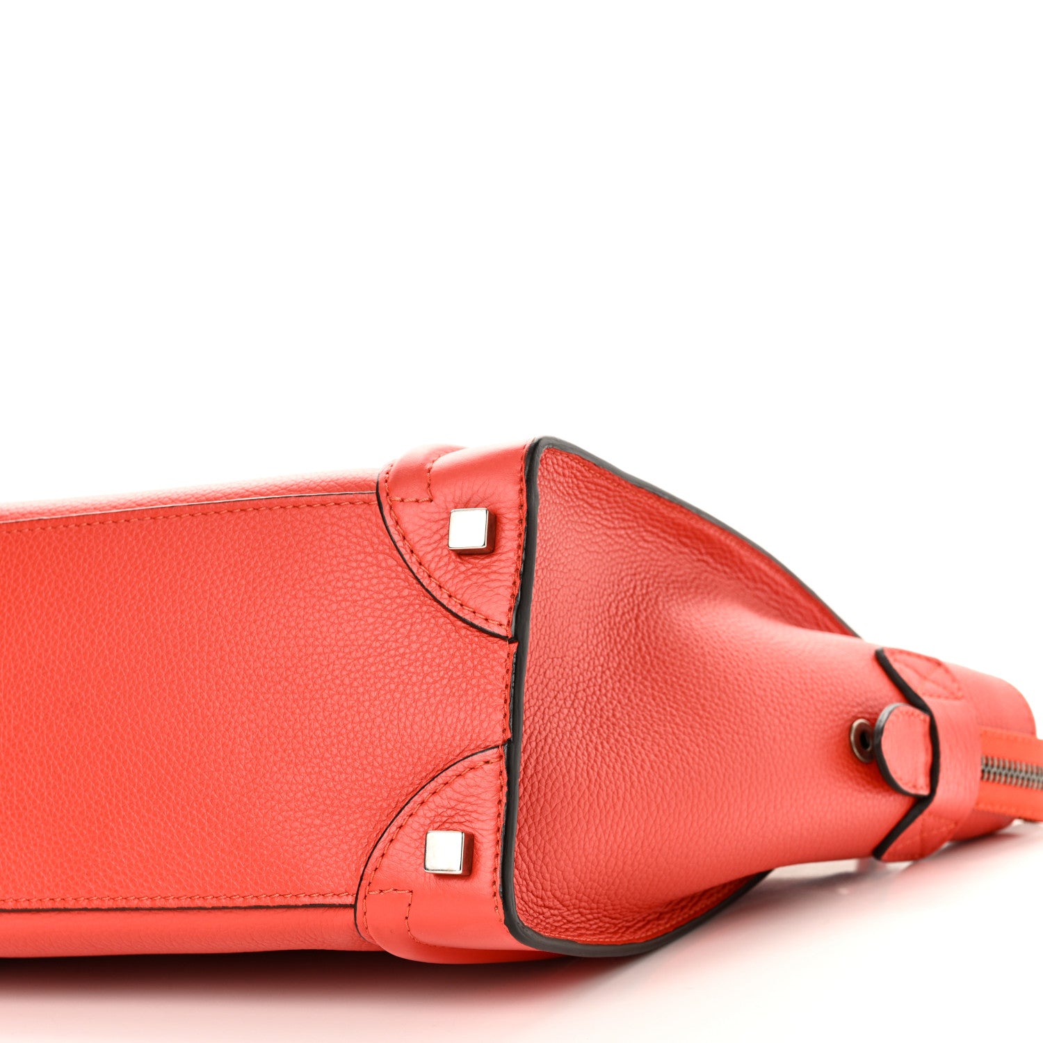 Celine Pebbled Calfskin Micro Luggage Vermillion 8 of 8