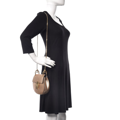 Chloe Metallic Grained Goatskin Nano Drew Shoulder Bag Abstract Gold 2 of 9