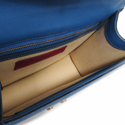Valentino Garavani Vitello Glam Lock Rockstud Flap Blue Delft 5 of 7