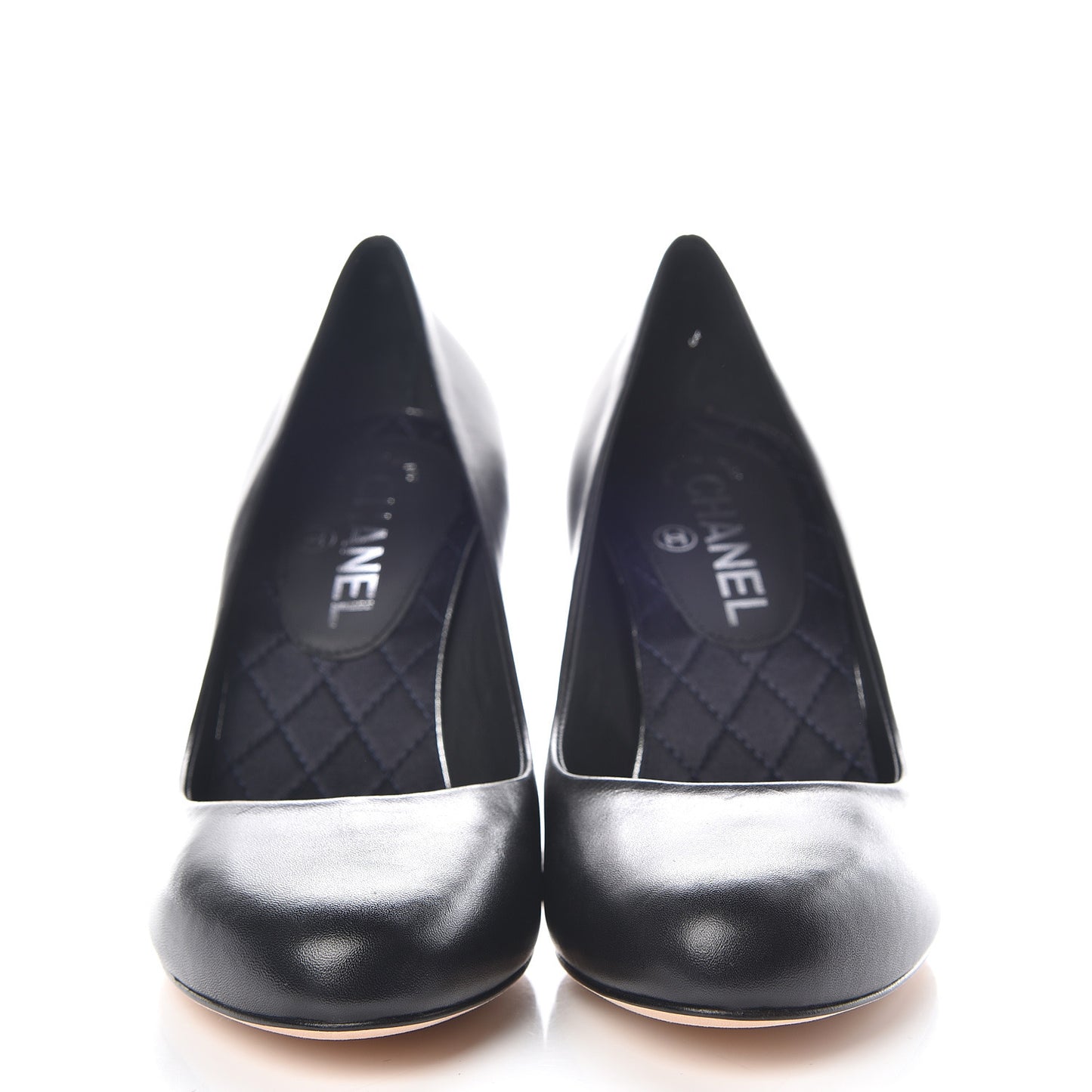 Lambskin Crystal CC Pumps 37 Black