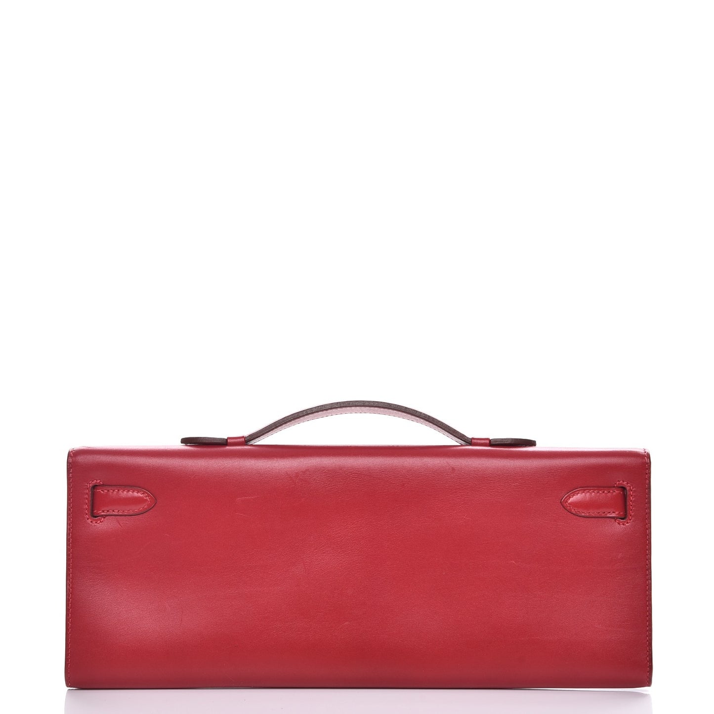 Tadelakt Kelly Cut Clutch Rouge Vif
