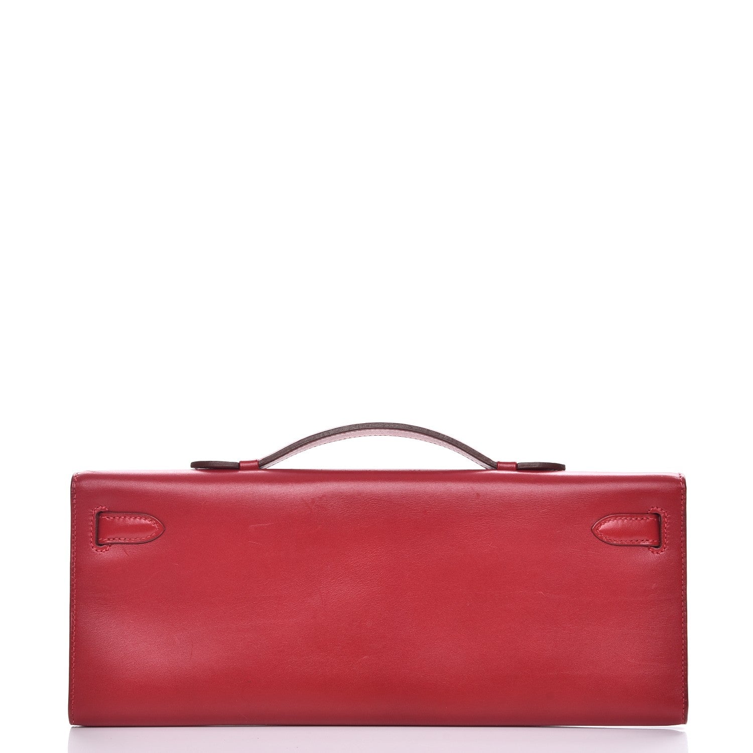 Hermes Tadelakt Kelly Cut Clutch Rouge Vif 5 of 23