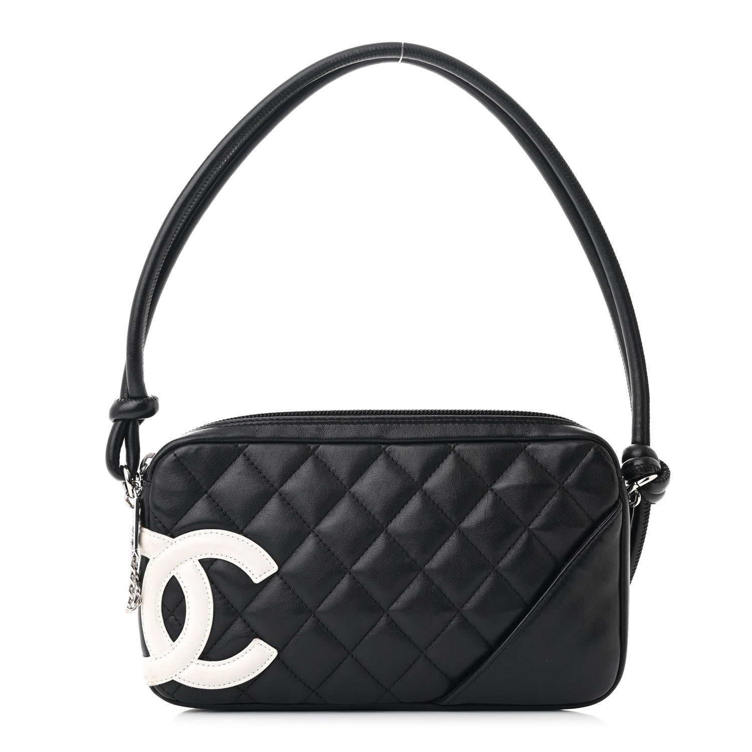 Chanel Calfskin Quilted Cambon Pochette Black White 1 of 11