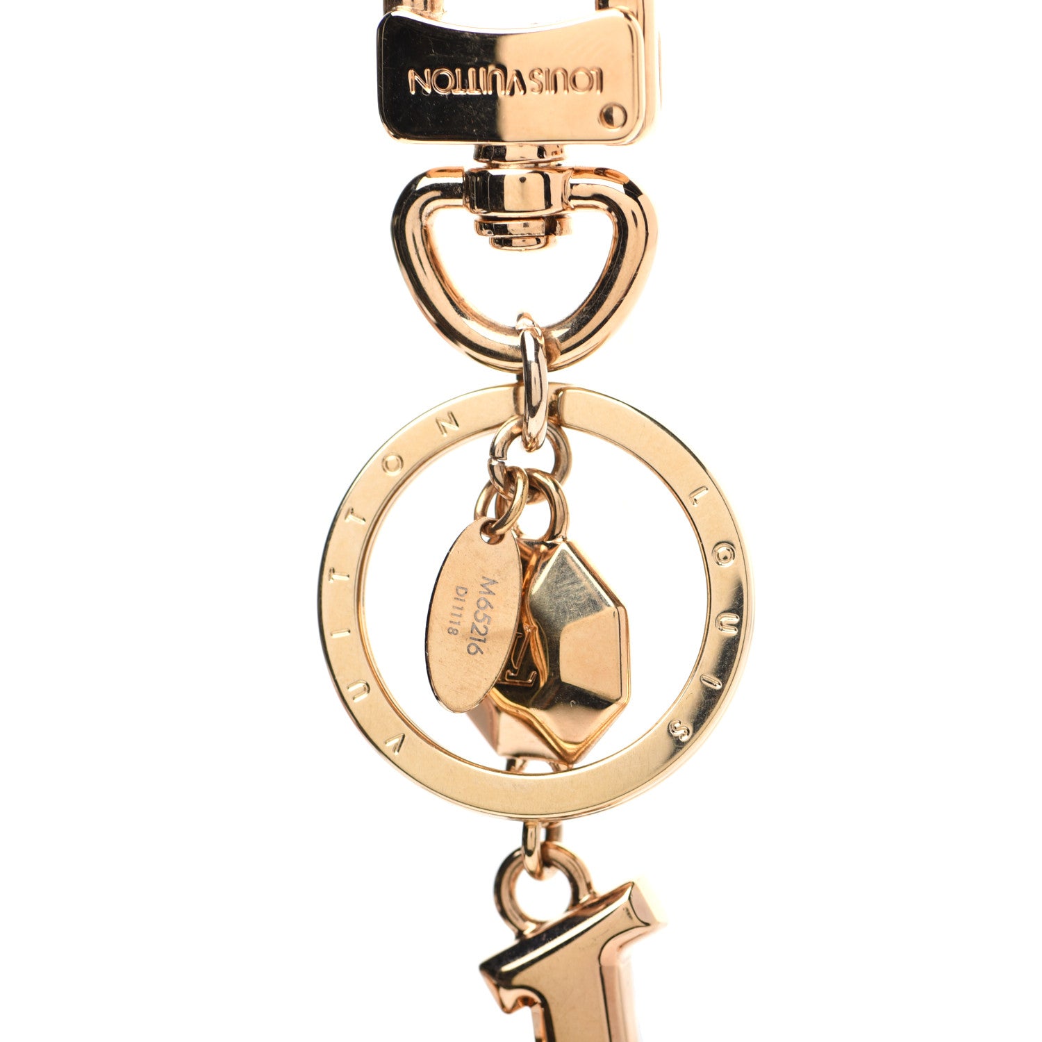 Louis Vuitton LV Facettes Bag Charm Key Holder Gold 3 of 5