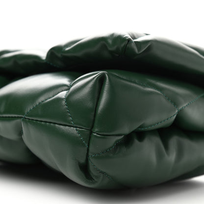 Balenciaga Nappa Calfskin Quilted Touch B Puffy Clutch Forest Green 10 of 10
