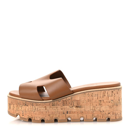 Hermes Calfskin Cork Eze 30 Sandals 37 Naturel 1 of 11
