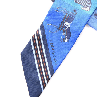 Hermes Silk Couvertures Nouvelles Twilly Marine Noisette Ciel 2 of 4