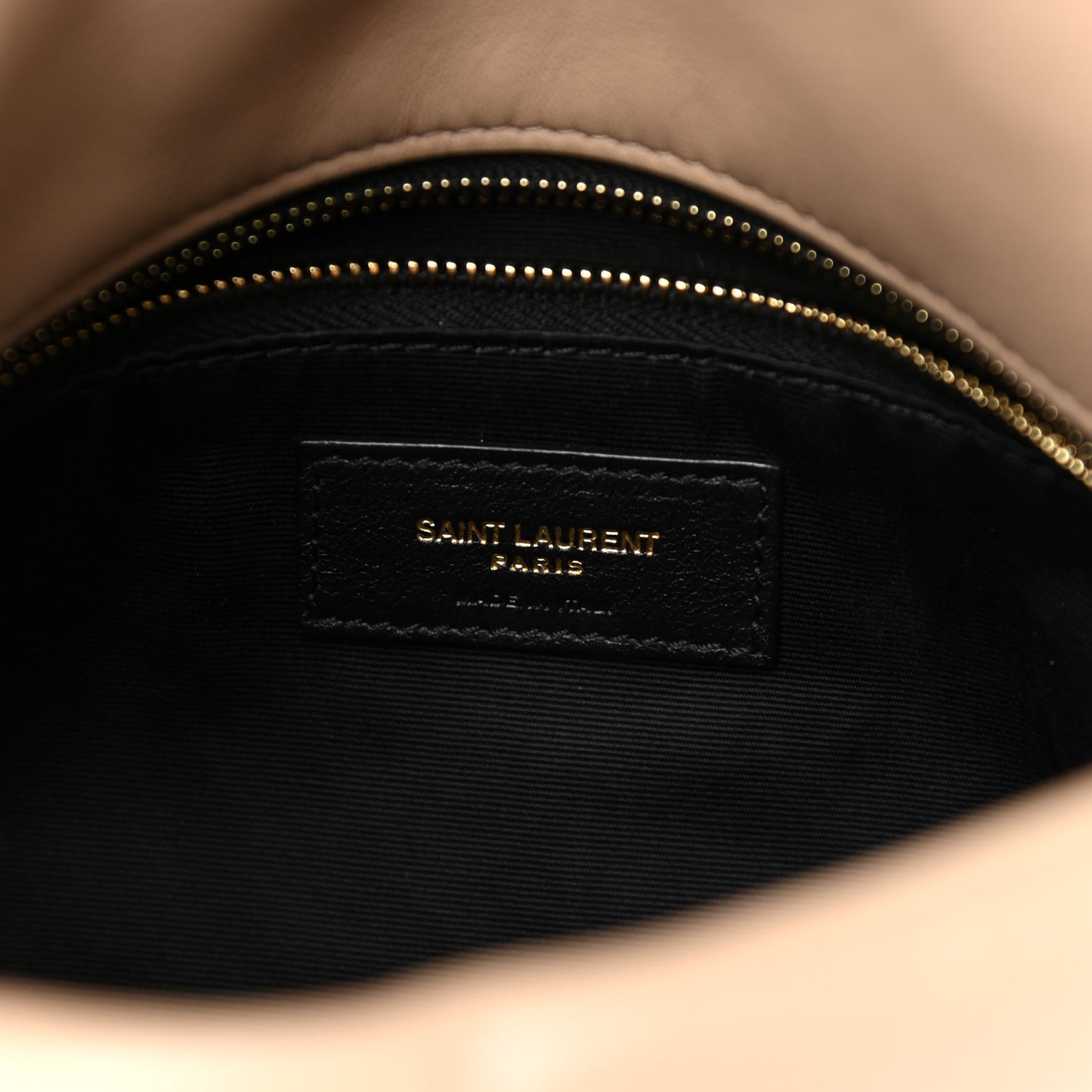 Lambskin Quilted Small Loulou Puffer Monogram Chain Satchel Dark Beige