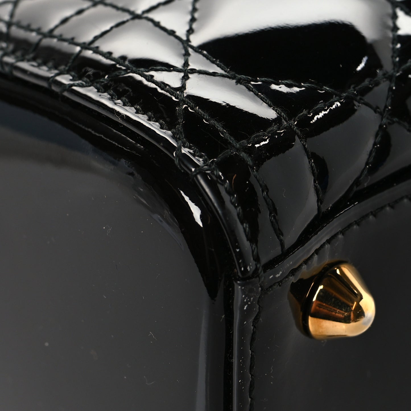 Patent Cannage Large Lady Dior Black