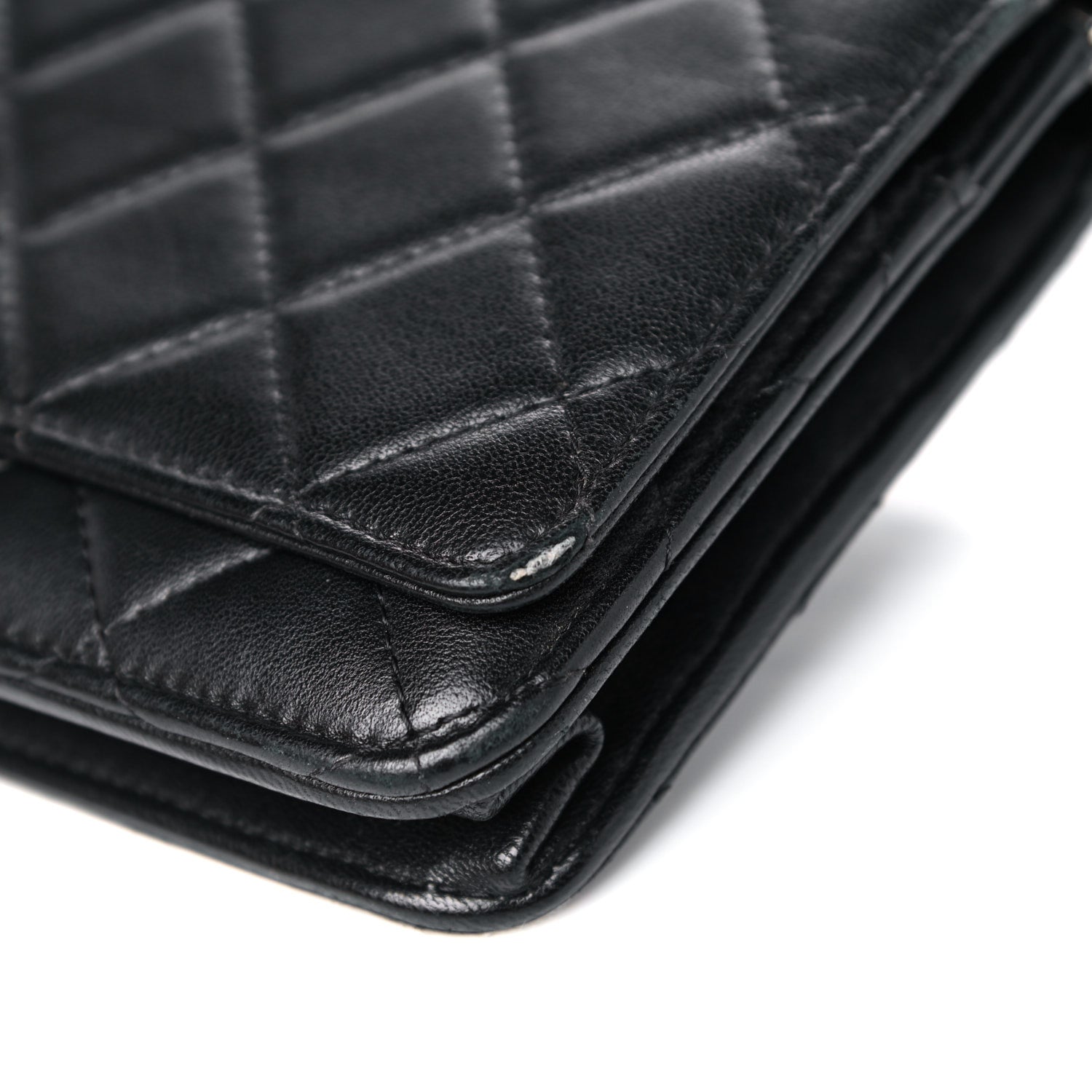 Chanel Lambskin Quilted Wallet On Chain WOC Black 12 of 18